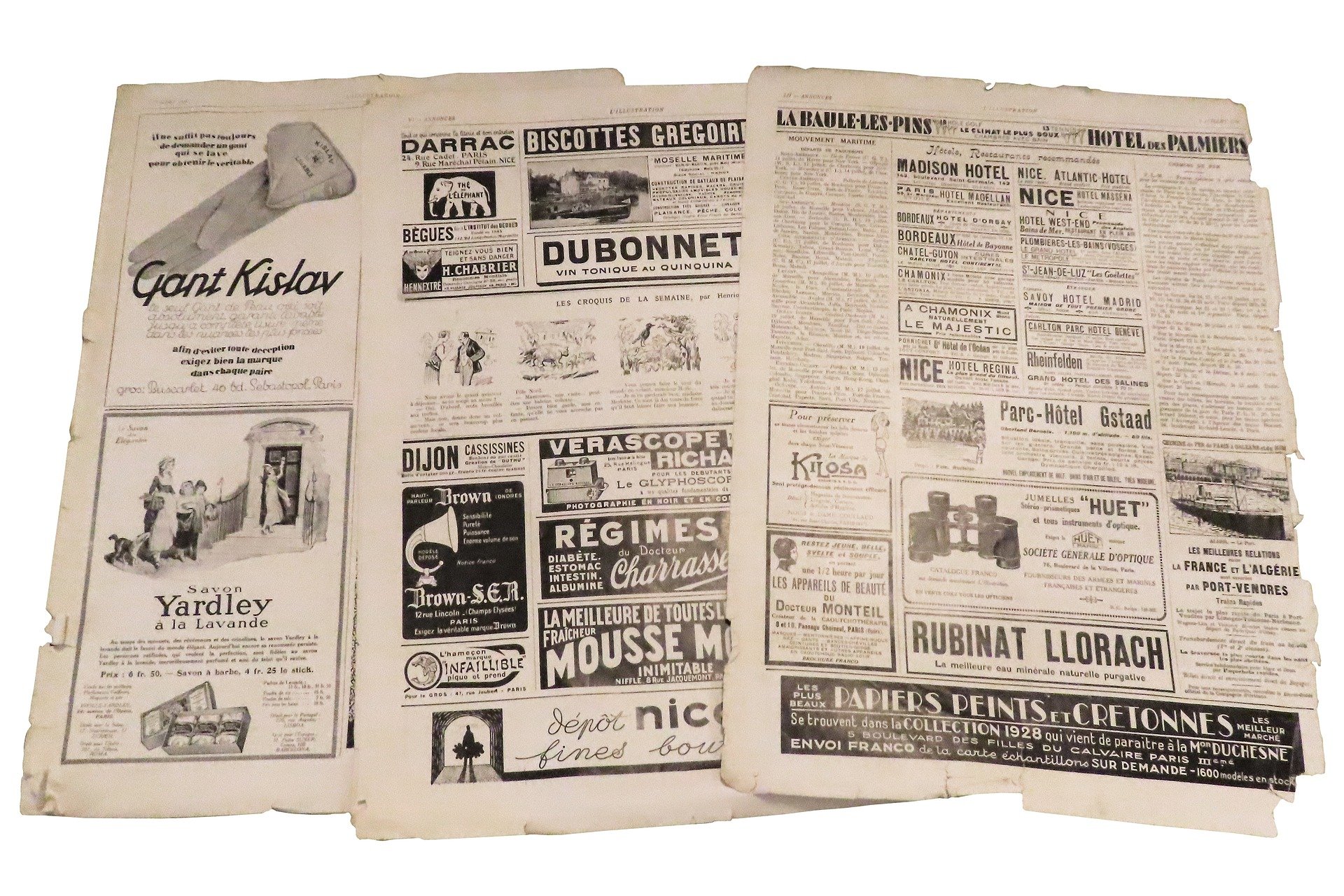 Anzeigen in einer Zeitung
